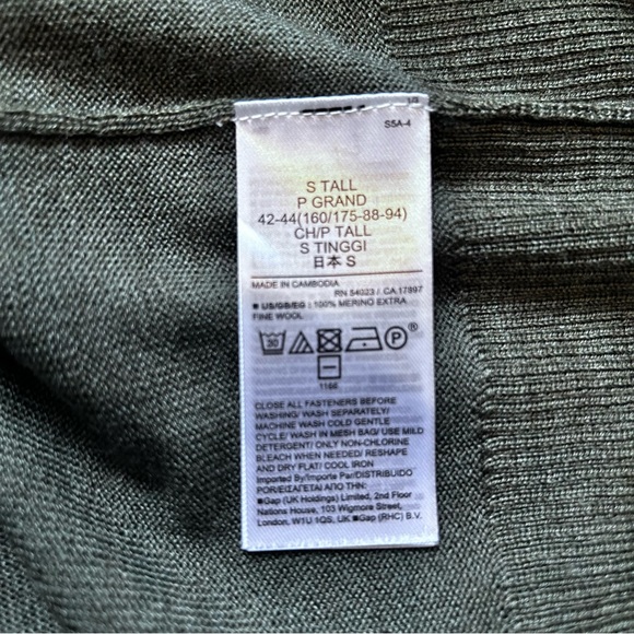 NWOT 100% Merino Wool Green Boyfriend Cardigan - Picture 12 of 12